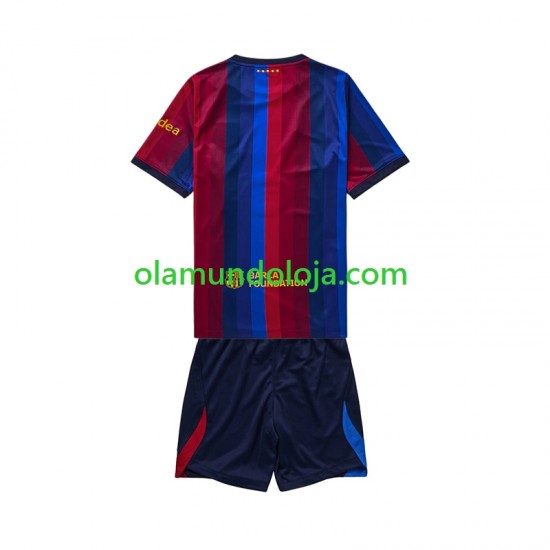 Camisola FC Barcelona Criança Equipamento Primeiro 2026-2027 Manga Curta